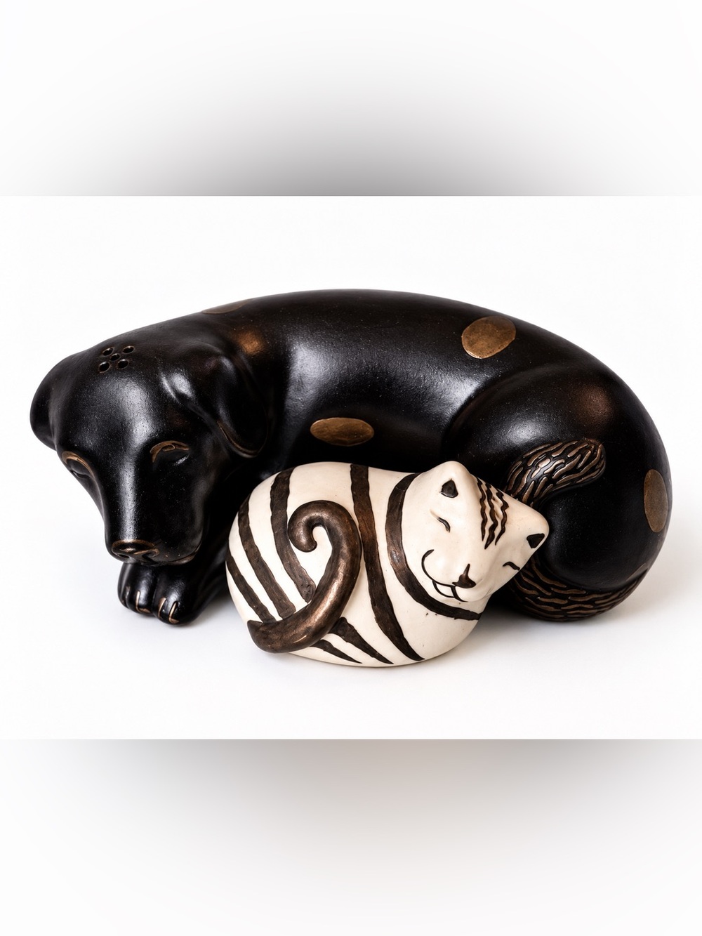 Rare Emilia Castillo “Nuestros Compañeros” Cat & Dog Salt Pepper Shakers – 1996